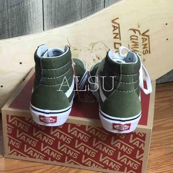 VANS SK8-HI Winter Moss Green White Canvas WMNS - Picture 6 of 8